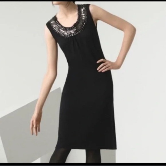 Tory Burch Dresses & Skirts - Tory Burch Black dress with Beaded Neckline